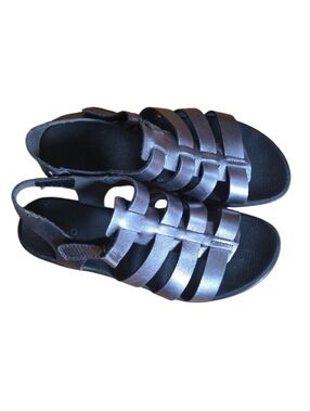 Ecco Freja Leather Metallic Gladiator Ankle Sandle